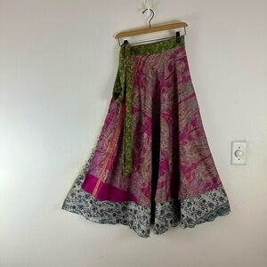Reversible Upcycled Magic Sari Wrap Maxi Skirts